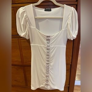 Pretty Little Things dress with hook and eye detail